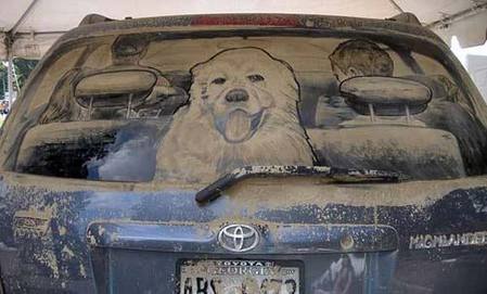 你见过用车窗灰尘画的草图吗？