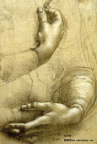 达芬奇素描-圣母之手