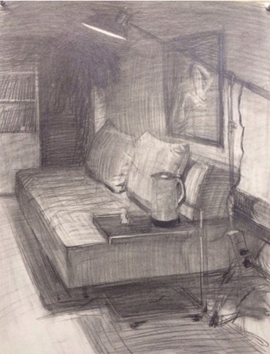 带她女儿去素描，教她看清整体。