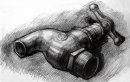 水龙头素描图片