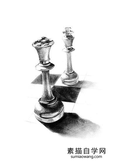 国际象棋素描画