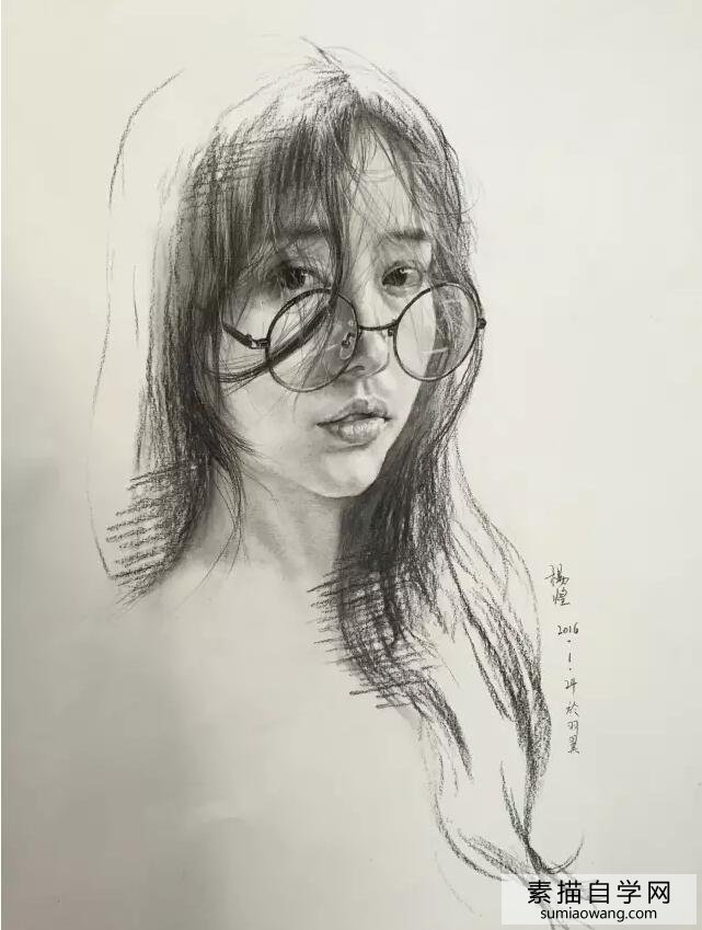 杨煌素描人物画