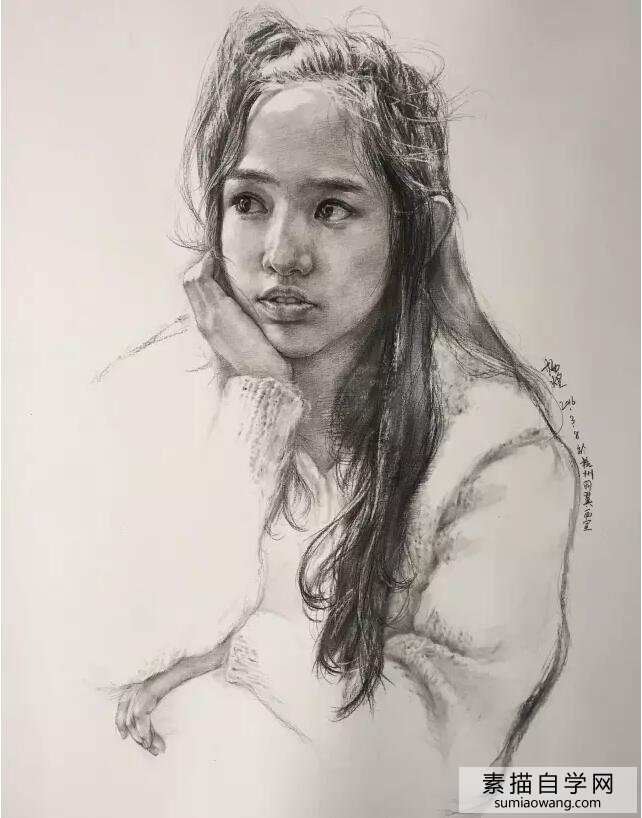 杨煌素描人物画