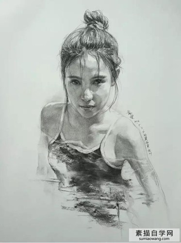 杨煌素描人物画