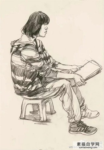 人物坐姿速写画法