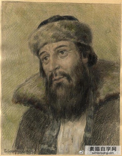 俄罗斯画家鲍里斯·斯米尔诺夫的人物素描