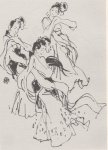 少数民族舞蹈人物动态素描——中国画大师陈玉先作品素描