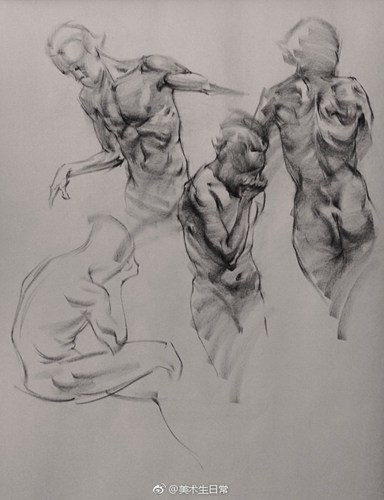 结构性很强的人体素描画欣赏 Jacob Hankinson作品