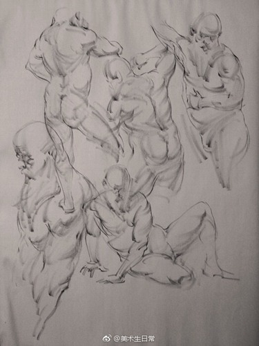 结构性很强的人体素描画欣赏 Jacob Hankinson作品