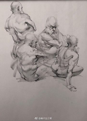 结构性很强的人体素描画欣赏