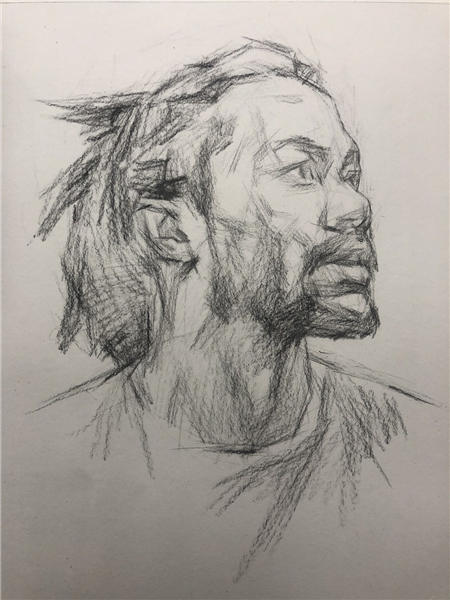 罗斯素描头像图片步骤三