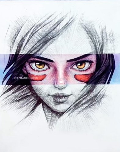 战斗天使阿丽塔素描手绘图片