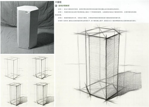 六棱柱结构结构素描