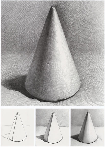 圆锥体素描步骤图