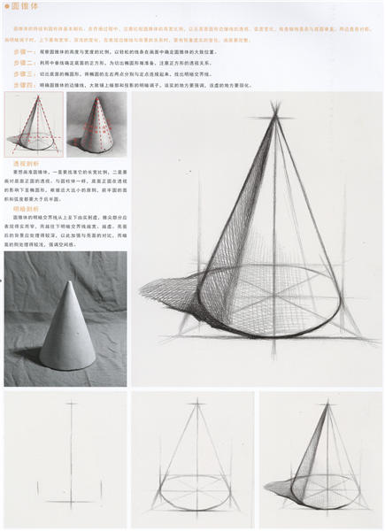 圆锥体素描画法教程教案（一）