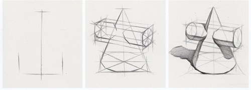 圆柱圆锥穿插体画法步骤