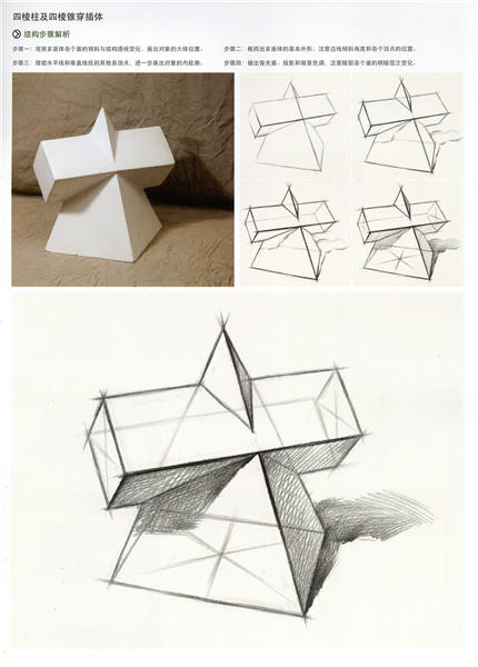棱锥体组合结构素描绘画课程