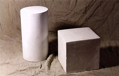 石膏圆柱体立方体组合草图教程