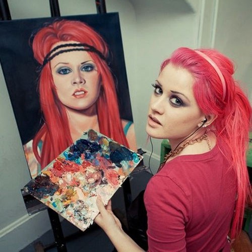 会画画的女孩是最漂亮的，当她遇见她时，她就结婚了。