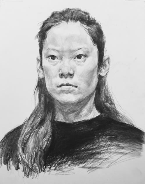 素描头像画——杨石梅·冯《年轻女性素描步骤详解》