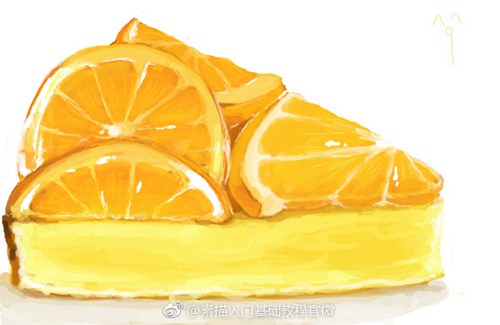 水果蛋糕彩铅画