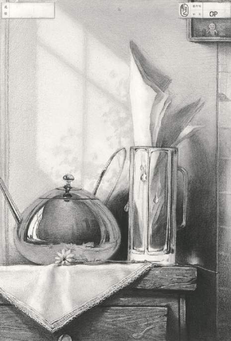 素描静物场景，素描自学网。