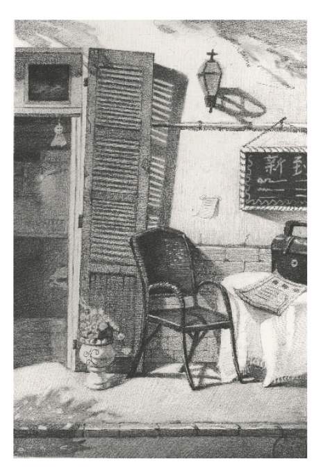 素描静物场景画，素描自学网。