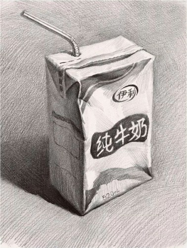纯牛奶素描画图片