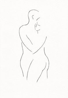 素描人体简笔画：简略的线条却勾勒出了我们最幸福的样子。