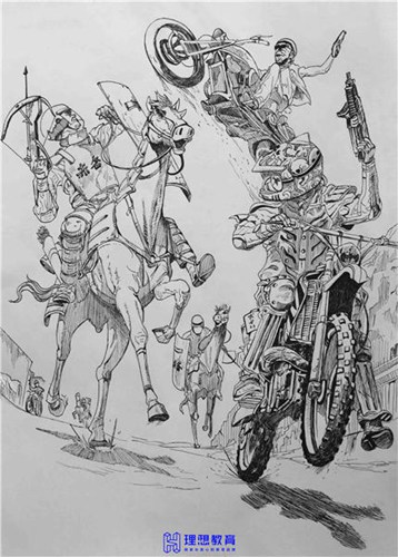 理想画室白描作品