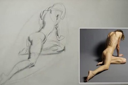 老外教你画女人人体素描速写 看画法就很实用