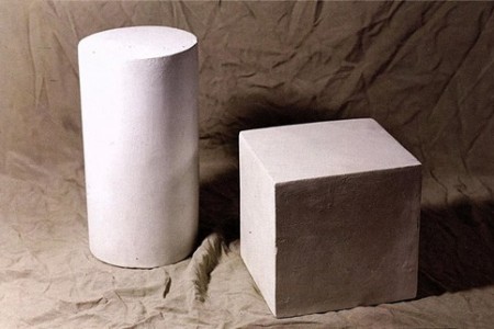石膏圆柱体立方体组合草图教程