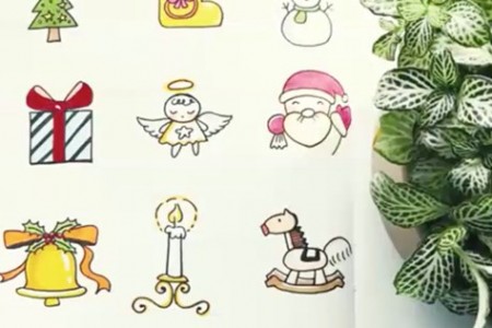 圣诞棍图:圣诞树袜子雪人圣诞钟蜡烛，哄宝宝和手